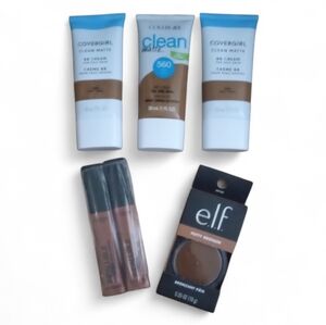 New 6 Items COVERGIRL Clean Matte BB Cream & Various Mixed Makeup Bundle